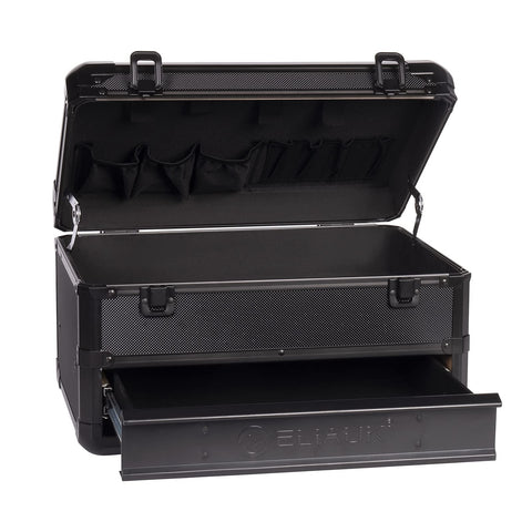 E ELIAUK tool box hard case top compartment reveals ample storage space.