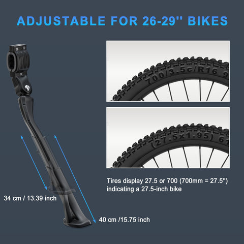 EFEALL bike kickstand wide-base bottom increases ground friction for stability