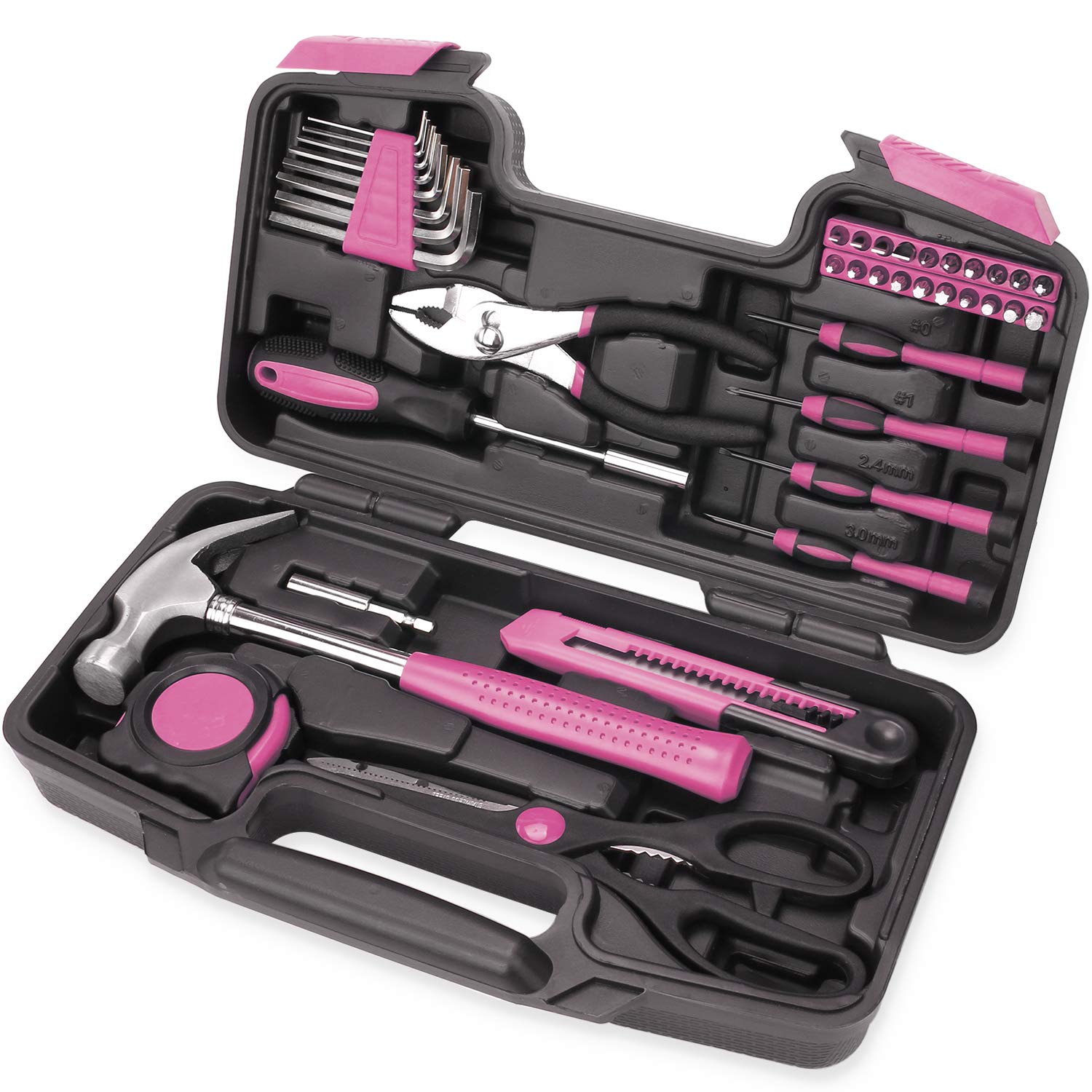 EFFICERE 40-piece tool kit with claw hammer for furniture assembly and quick fixes