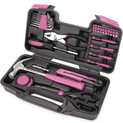 EFFICERE 40-piece tool kit with claw hammer for furniture assembly and quick fixes