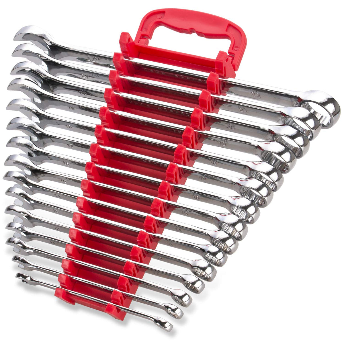 EFFICERE Max Torque 15-piece wrench set with rack for organized storage and easy transport