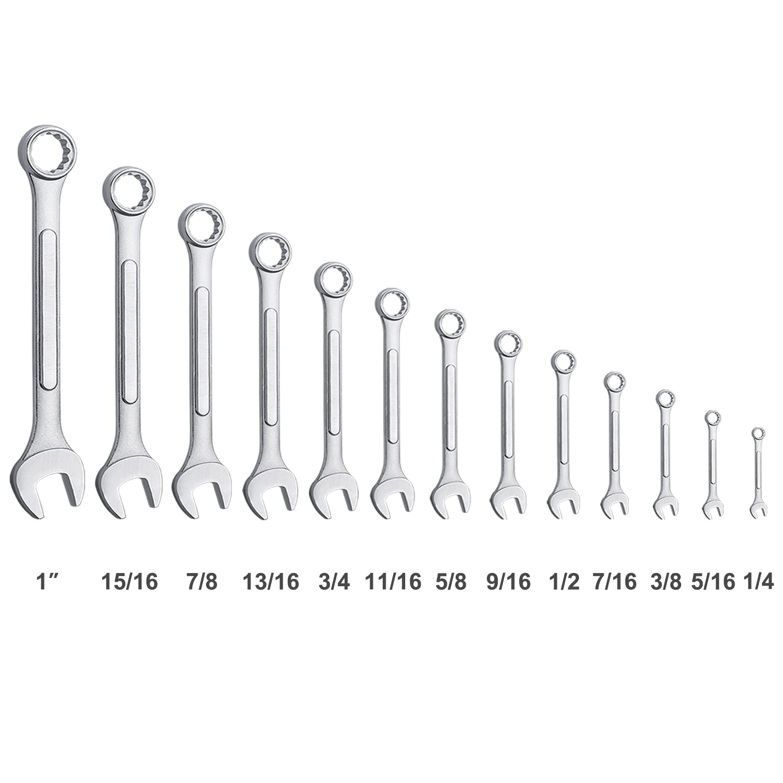 EFFICERE SAE wrench set with 12-point box end for easy access.