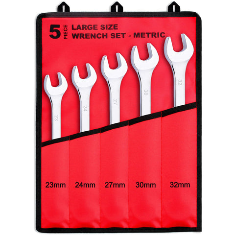 EFFICERE 23-32mm wrenches for auto and machinery maintenance with leverage and rust-resistant finish
