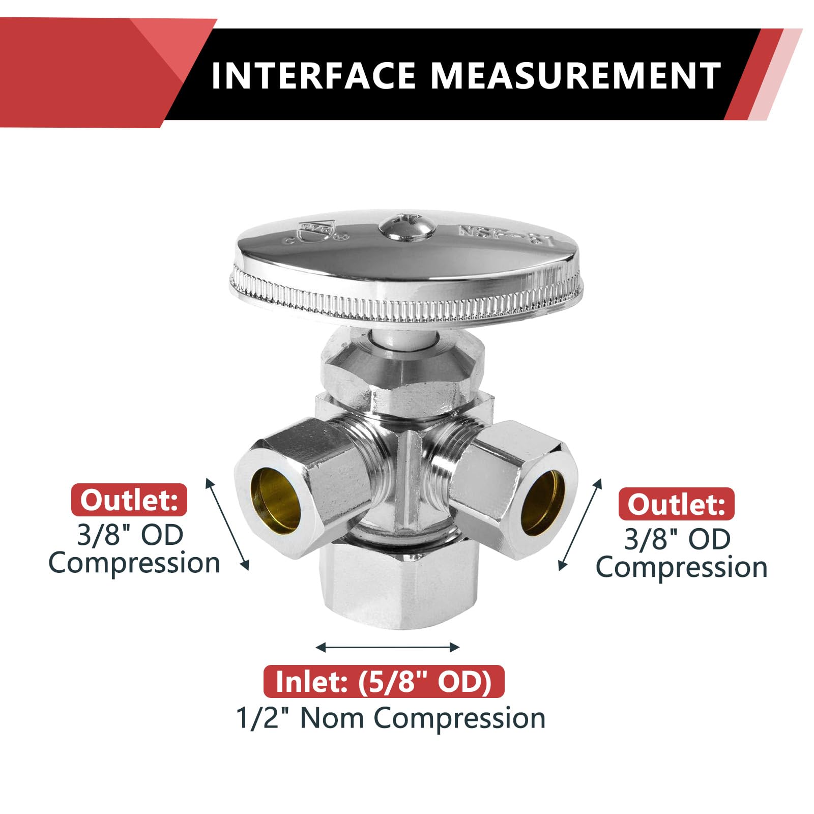EFIELD chrome brass valve body close-up highlights durable finish and solid construction.
