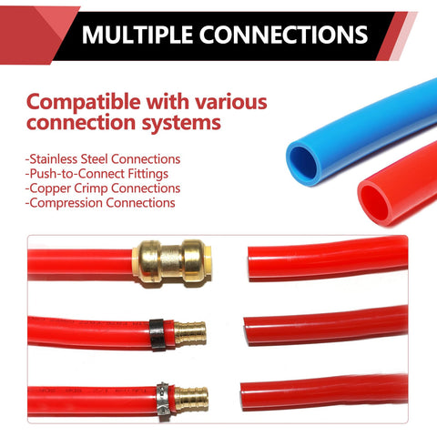 EFIELD NSF-certified label on PEX-B tubing for potable water use