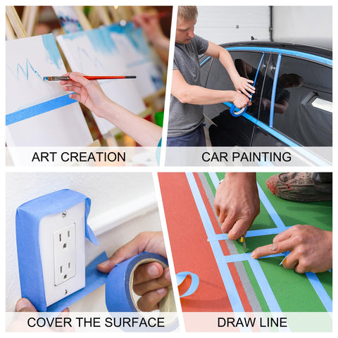 EFOK Blue Painter's Tape total 1100 yards ideal for large rooms and masking runs.