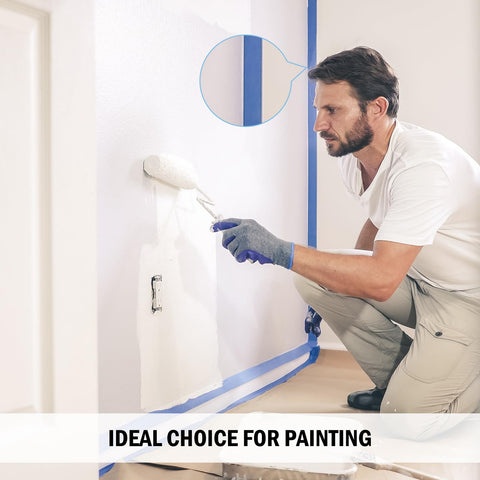 EFOK Blue Painter's Tape helps align edges for clean lines.