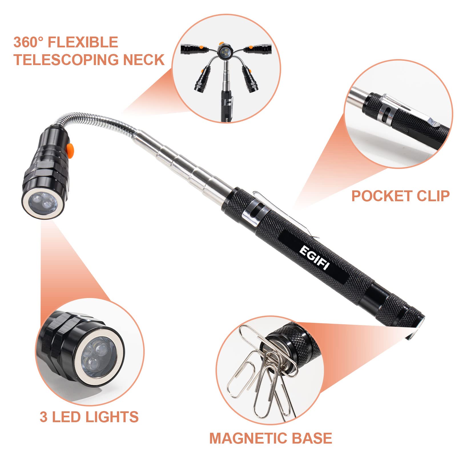 EGIFI military-grade aluminum body offers weather resistance and durability.