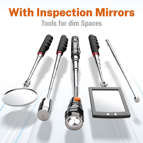 EGIFI round inspection mirror provides flexible angles and clear lighting