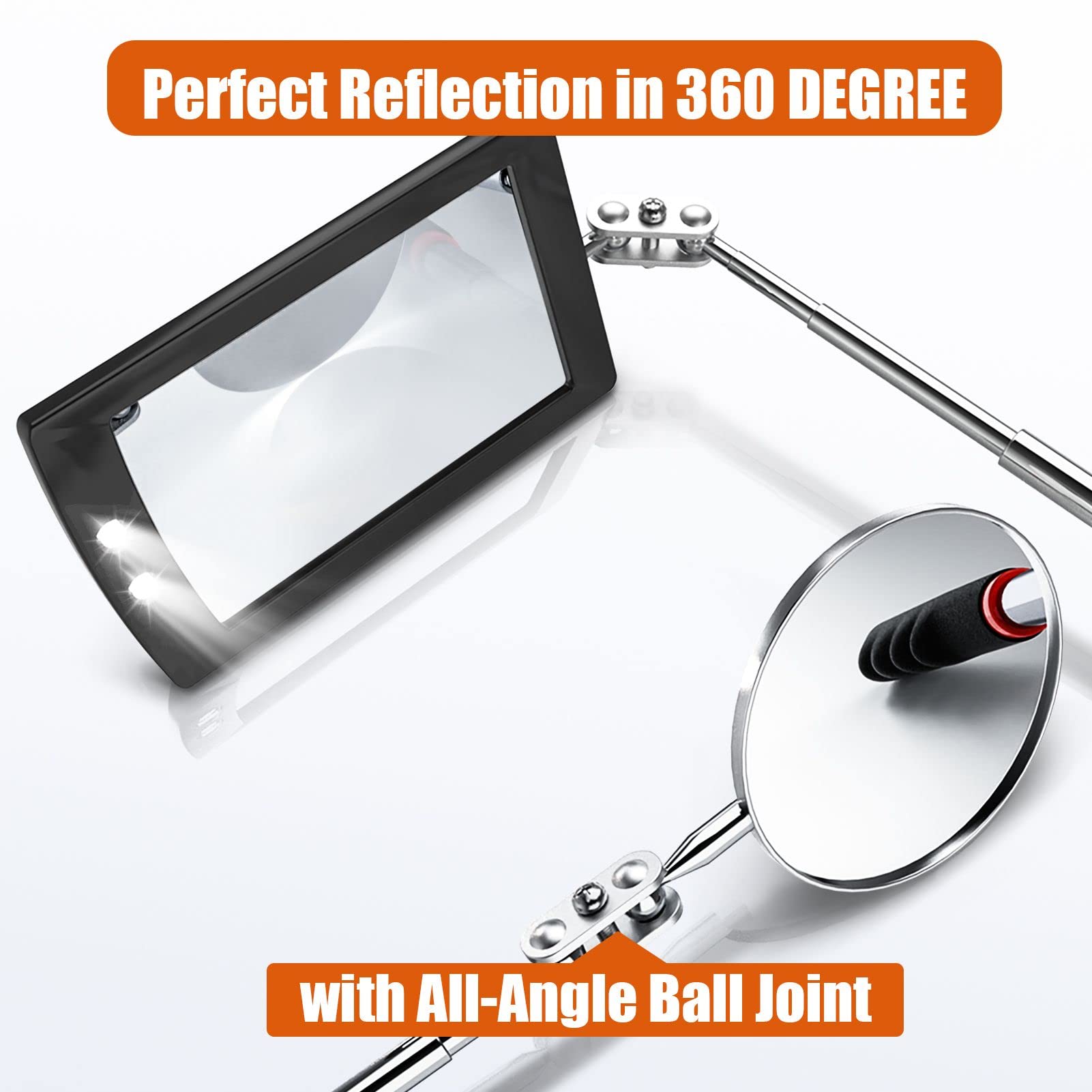 EGIFI square inspection mirror for wide-angle visibility in tight spaces