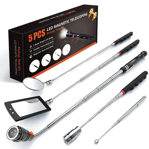 EGIFI telescoping magnetic pickup tool set reaches tight spaces to retrieve dropped parts