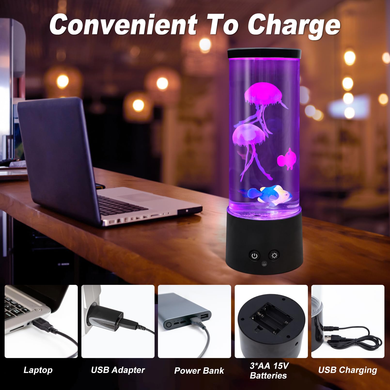Eglagen Jellyfish Lamp showcases 17 colors with gradient transitions.