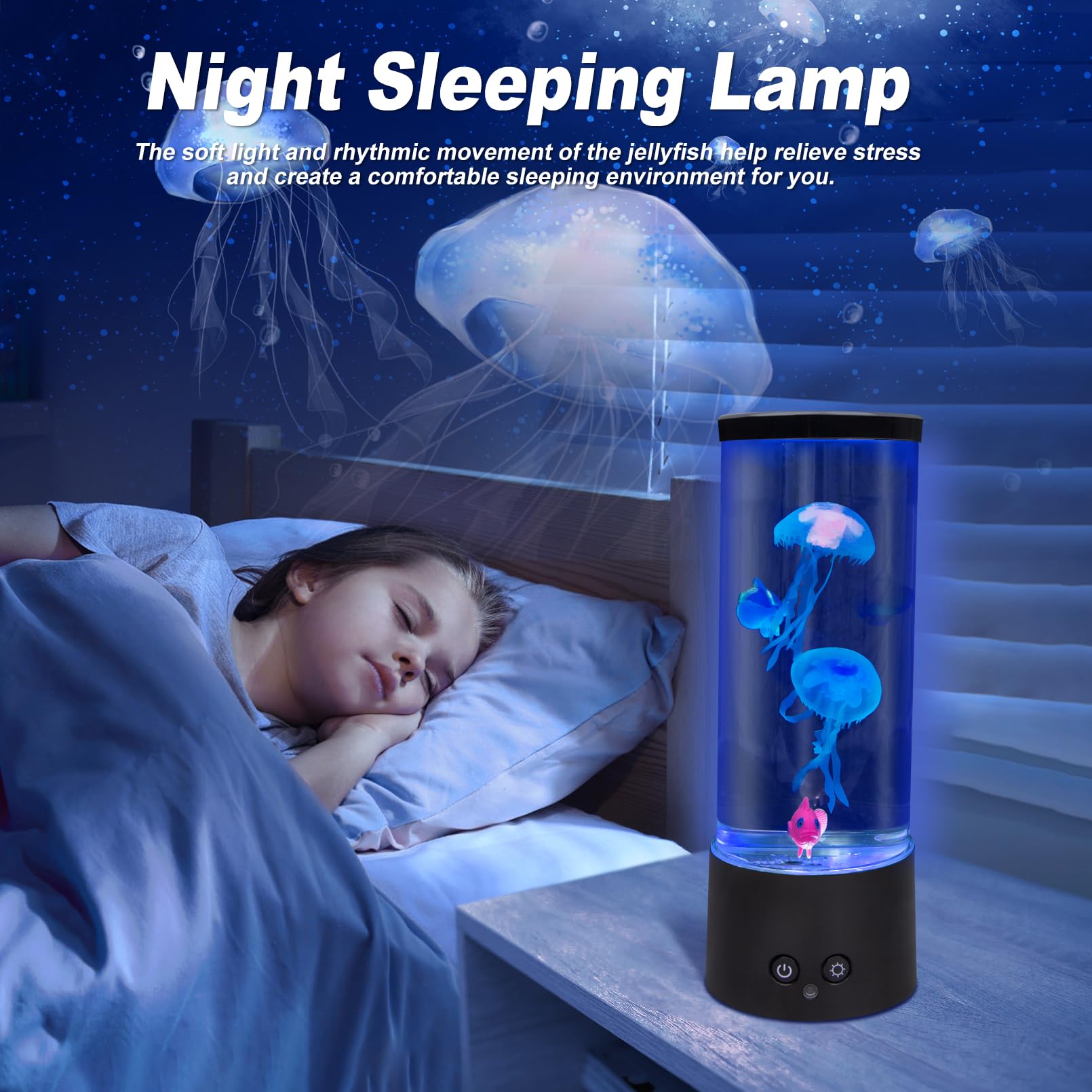 Eglagen Jellyfish Lamp uses a brushless motor for quiet, stable operation.