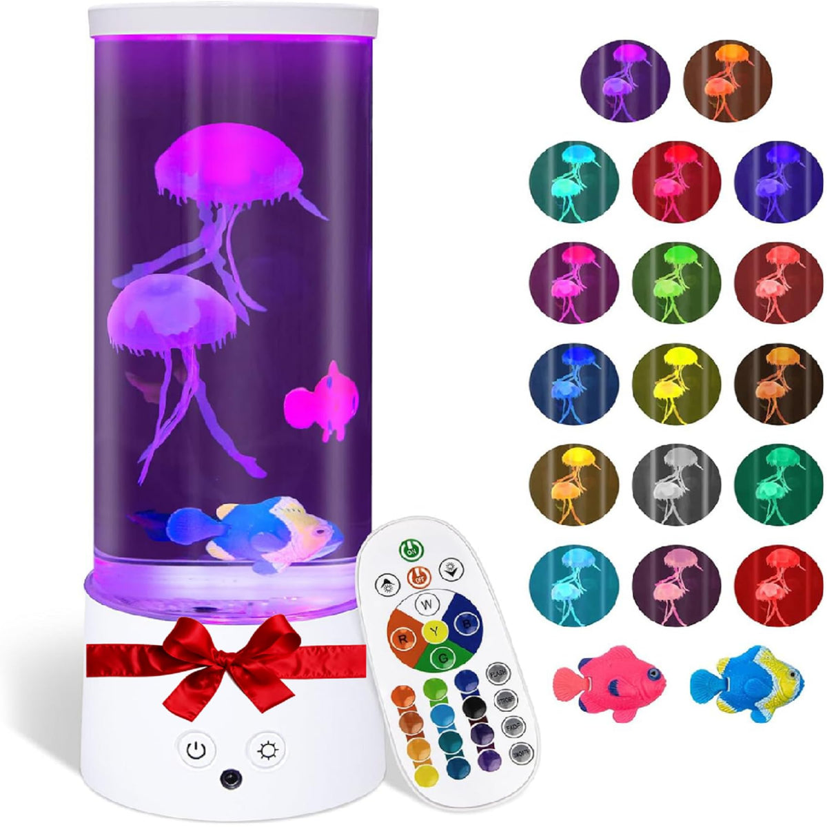 Eglagen Jellyfish Lamp with floating jellyfish creating calming color display