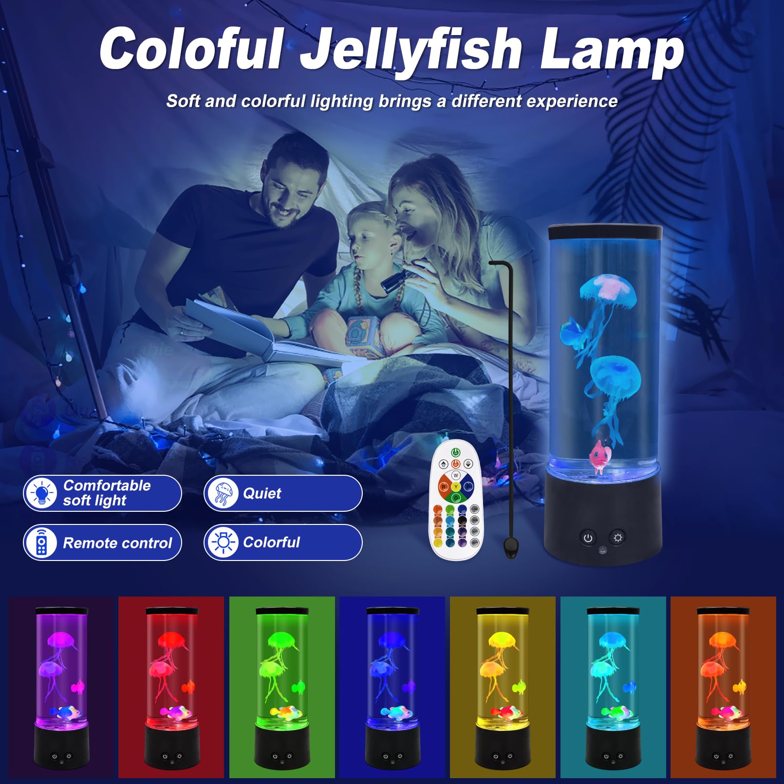 Eglagen Jellyfish Lamp features a non-protruding water tank design.