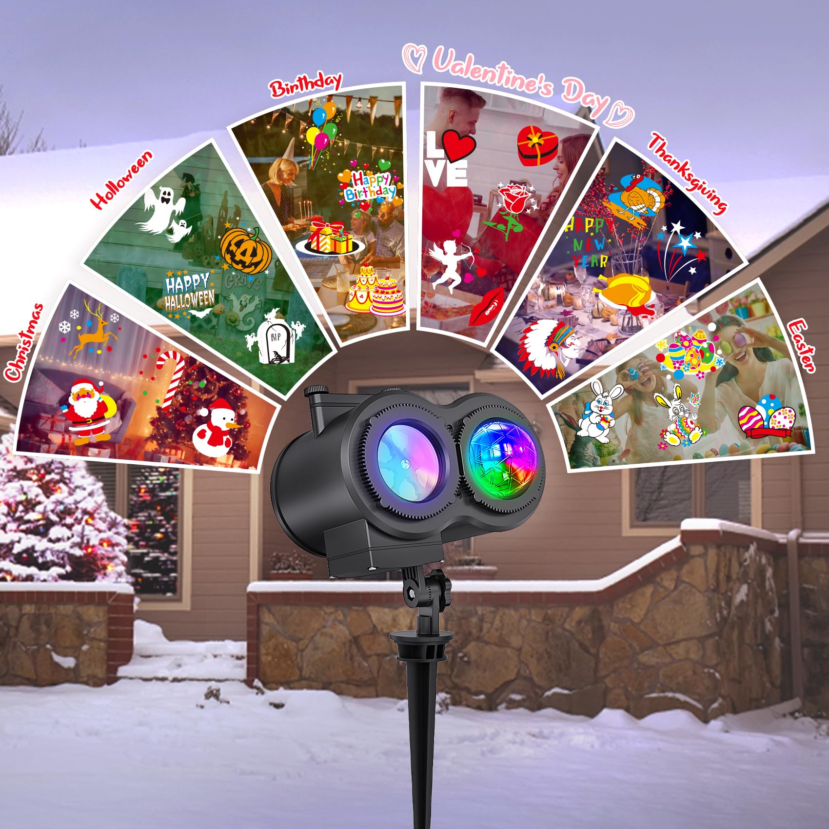 Eglagen Valentine's projector covers up to 2368 square feet.