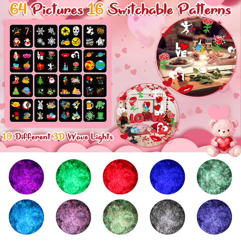 Eglagen Valentine's projector with pattern lens offers 16 holiday themes.