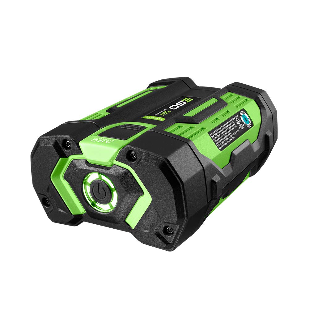 EGO Power+ 56V battery side view showing compact design for easy handling