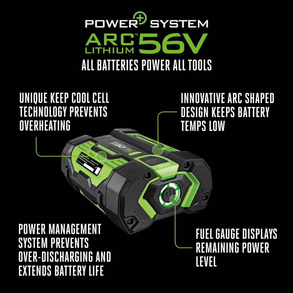 EGO Power+ battery shock-resistant design in rugged outdoor context