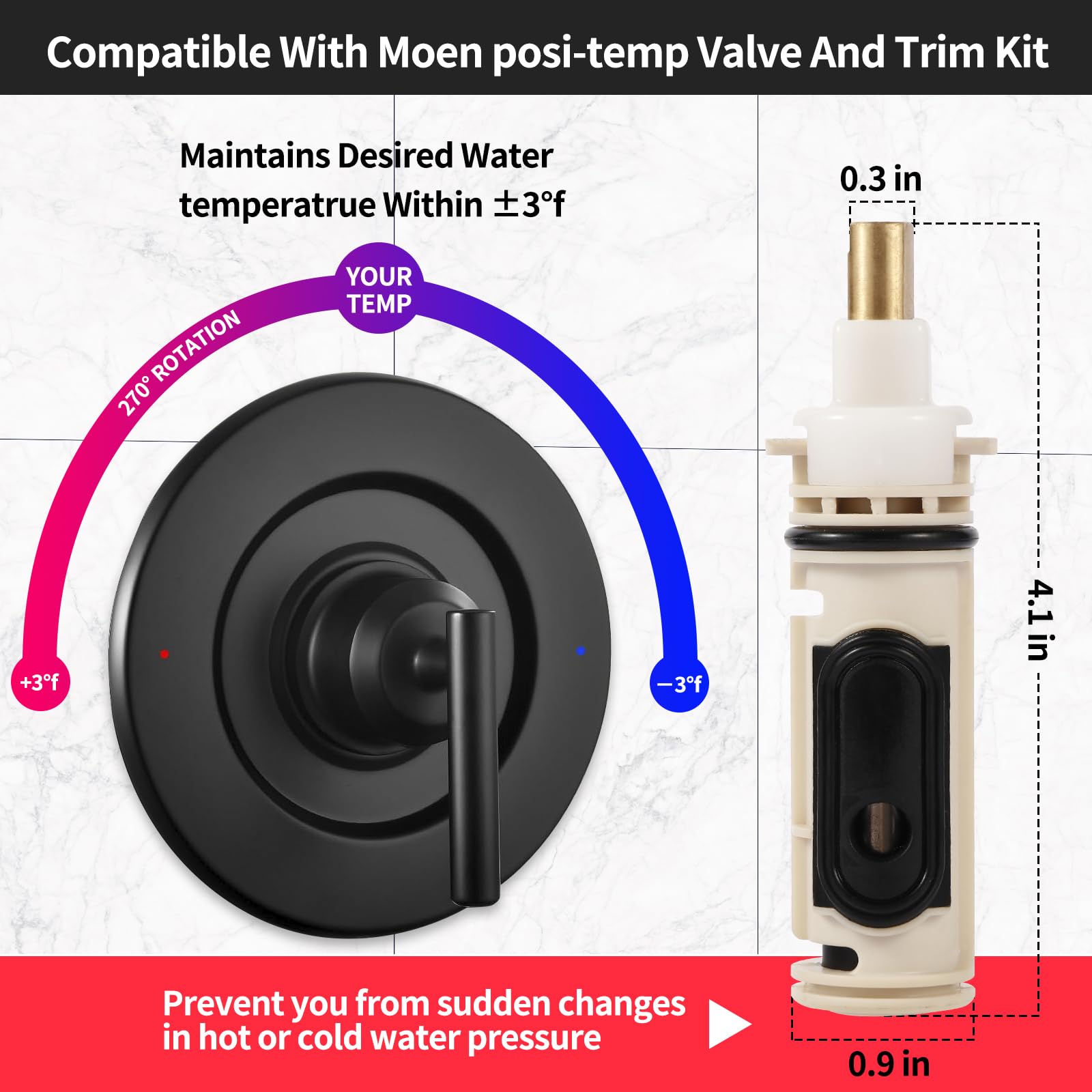 EGOeric Posi-Temp replacement for dependable shower performance