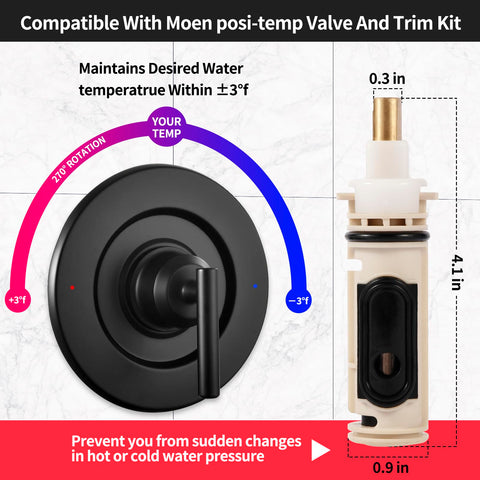 EGOeric Posi-Temp replacement for dependable shower performance