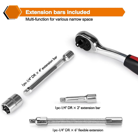 Egofine 4–14 mm metric sockets part of the 1/4 inch drive set