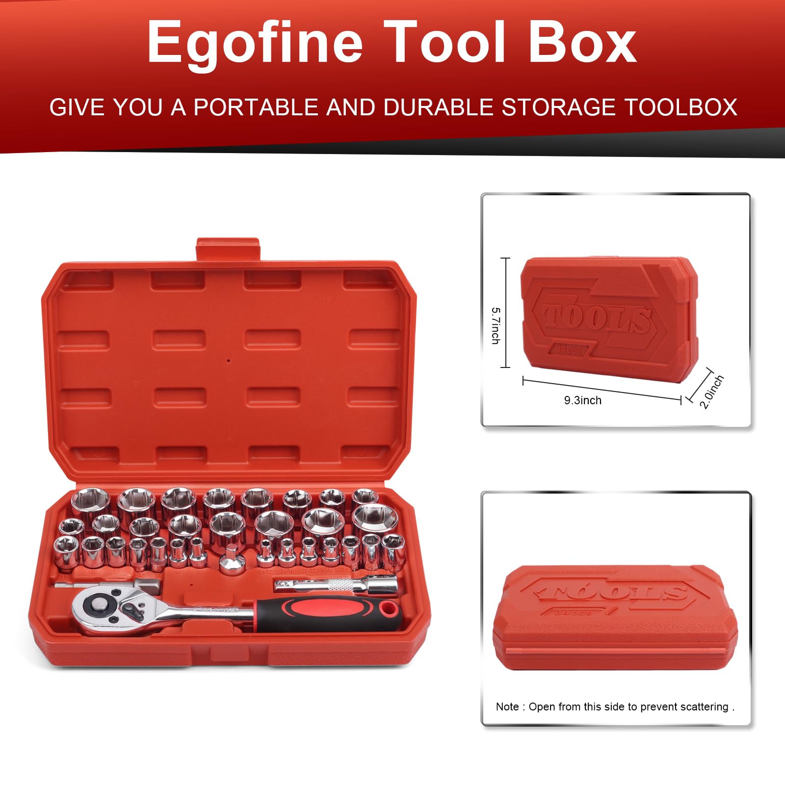 Egofine 3/8 SAE sockets for common American fasteners.