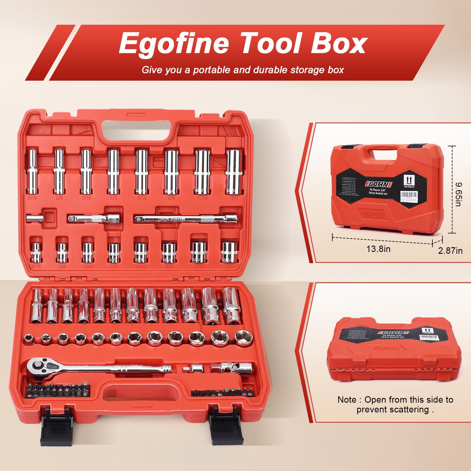 Egofine 6-point metric sockets provide secure grip and reduced rounding