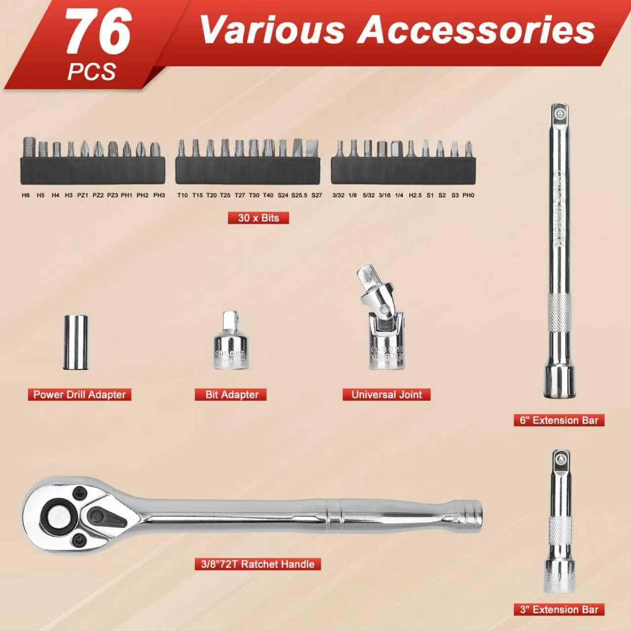 Egofine 72-tooth ratchet provides smooth operation in tight spaces