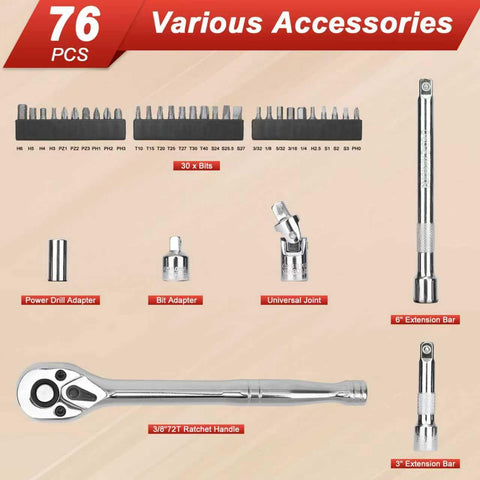 Egofine 72-tooth ratchet provides smooth operation in tight spaces