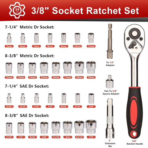 Egofine ratchet wrench 3/8 drive for quick torque on fasteners.