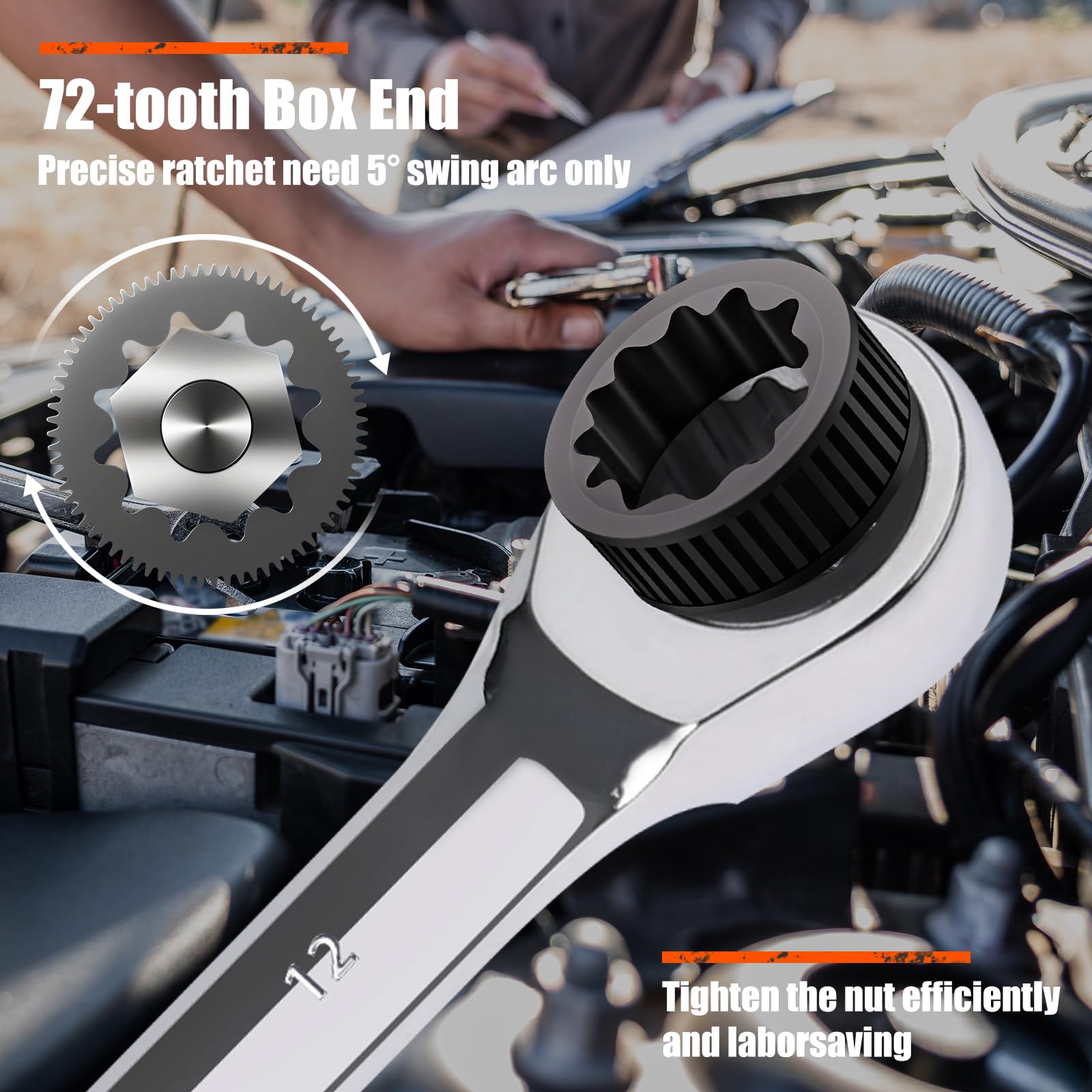 Egofine ratcheting wrench set 12mm enables wide-range repairs confidently