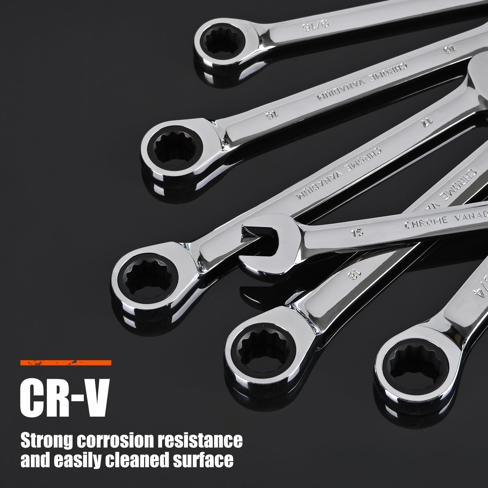 Egofine ratcheting wrench set 16mm durable chrome finish resists corrosion