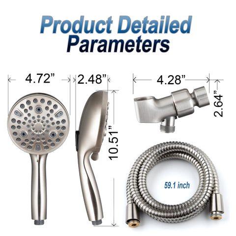 Egretshower 5ft hose enables flexible mounting and reach.