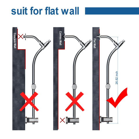 EgretShower adjustable slide bar supports ergonomic height changes