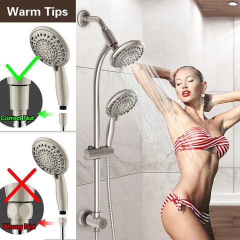 Egretshower anti-clogging nozzles resist mineral buildup for consistent spray.