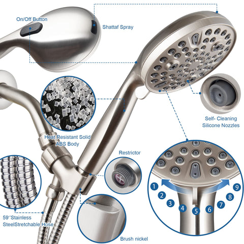 Egretshower detachable bracket allows quick angle adjustments for easy use.