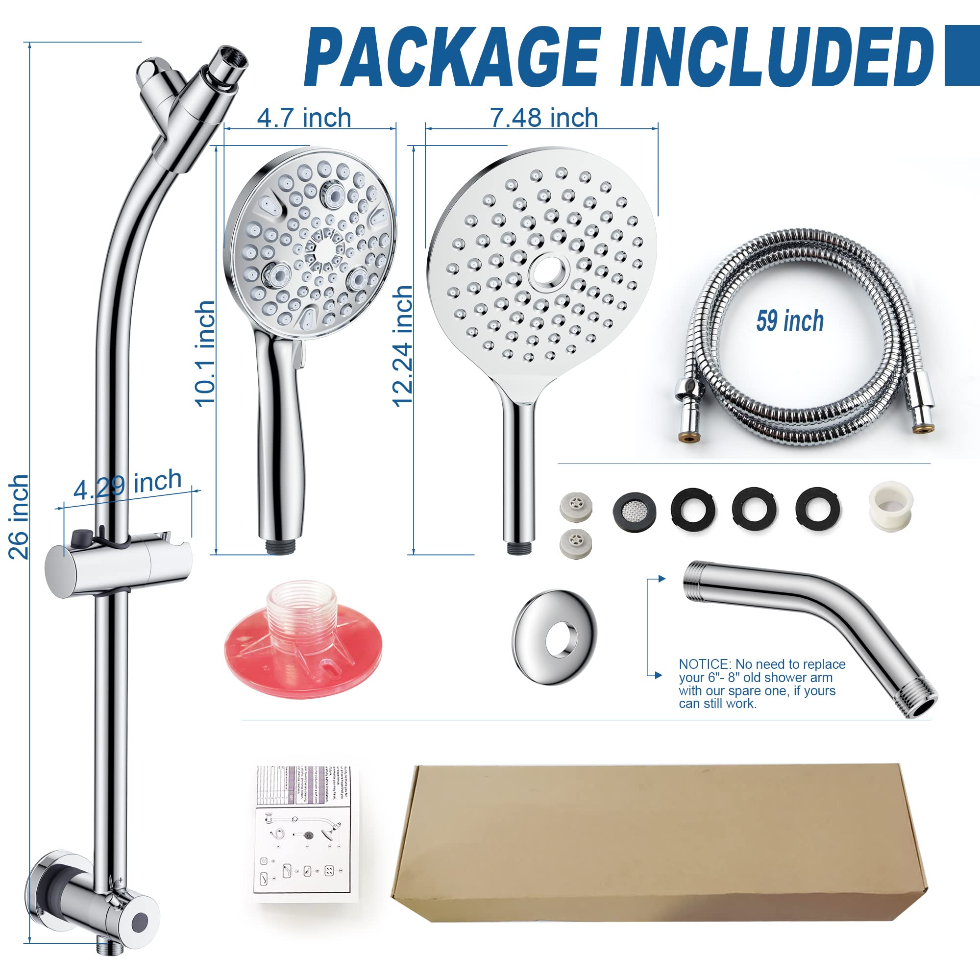 EgretShower easy-install tool-free setup for quick mounting