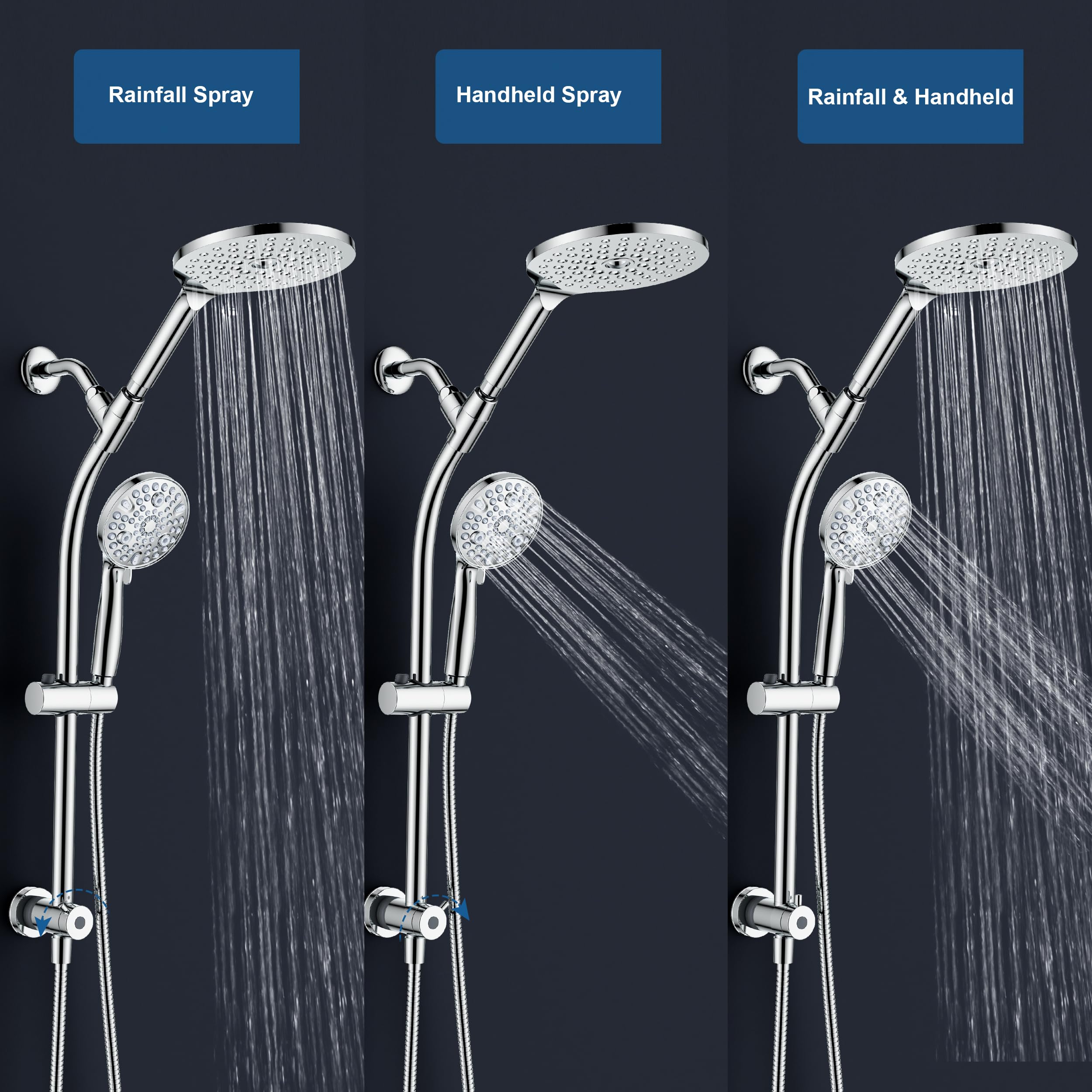 EgretShower high-pressure rainfall shower delivers full body coverage