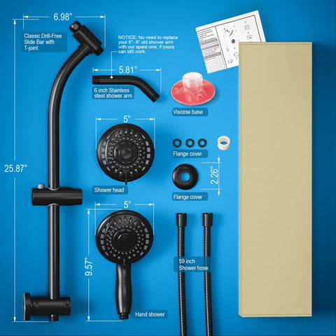 Egretshower installation kit includes brass nuts and teflon tape for setup.