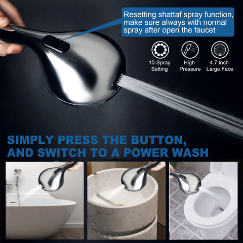 EgretShower power jet cleaning sprayer for quick rinses