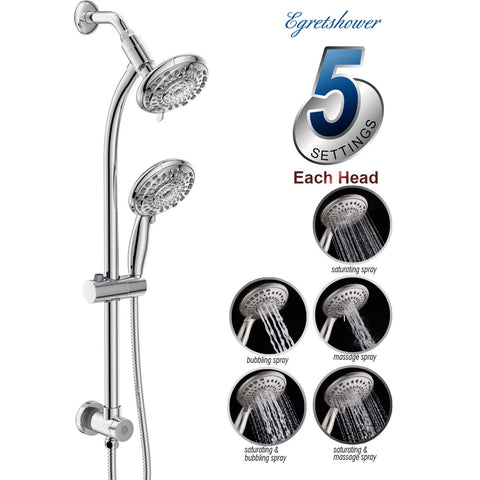 Egretshower self-cleaning nozzles resist mineral buildup and clogging