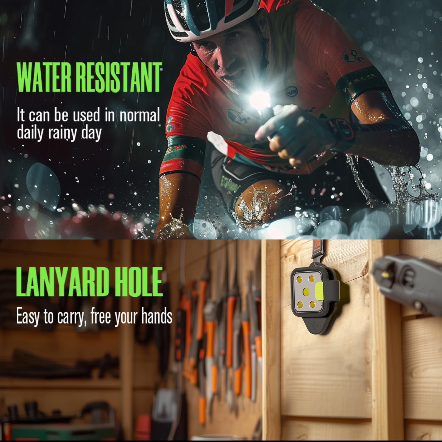 EGUKU water-resistant clip light durable in rain or snow