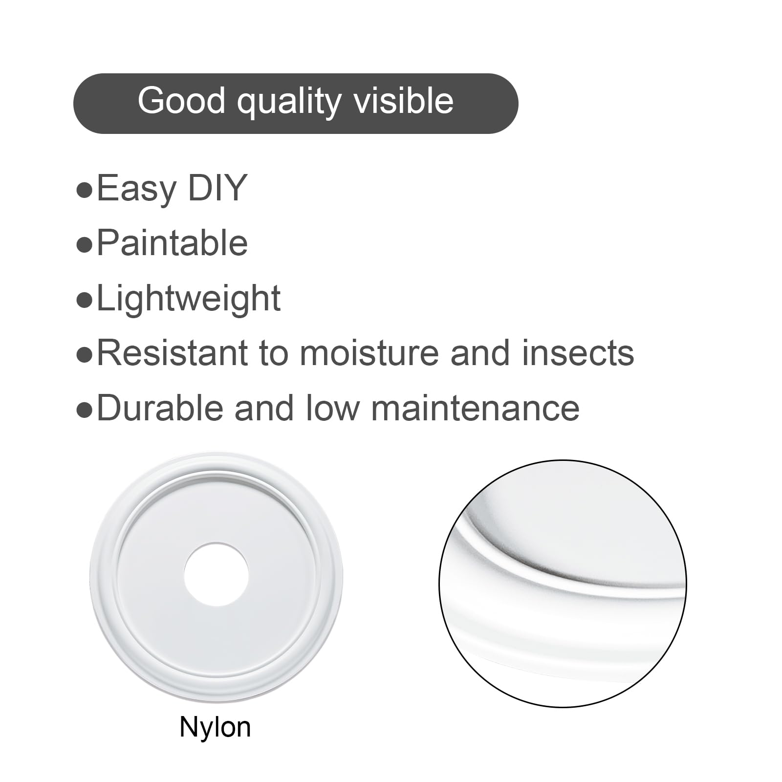 Closeup of EIFHYT nylon material shows lightweight durability for easy installation.