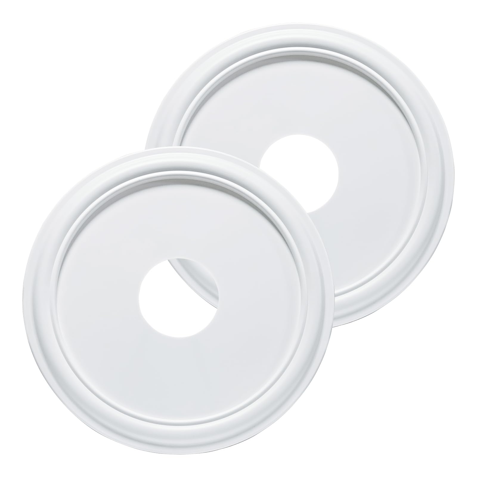 EIFHYT molded nylon ceiling medallion in white enhances fixture aesthetics.