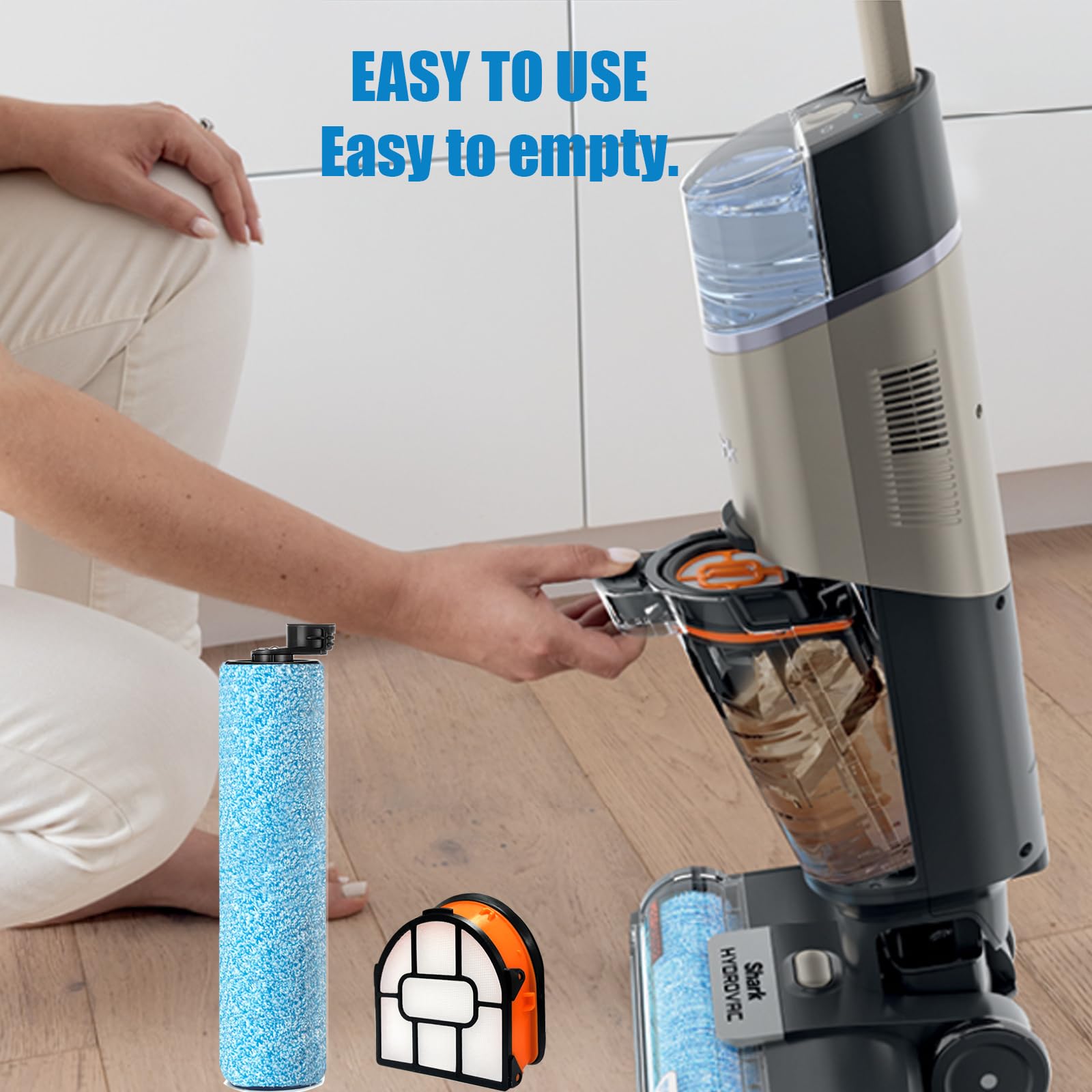 Eifrthe included parts kit showing three rollers and filters