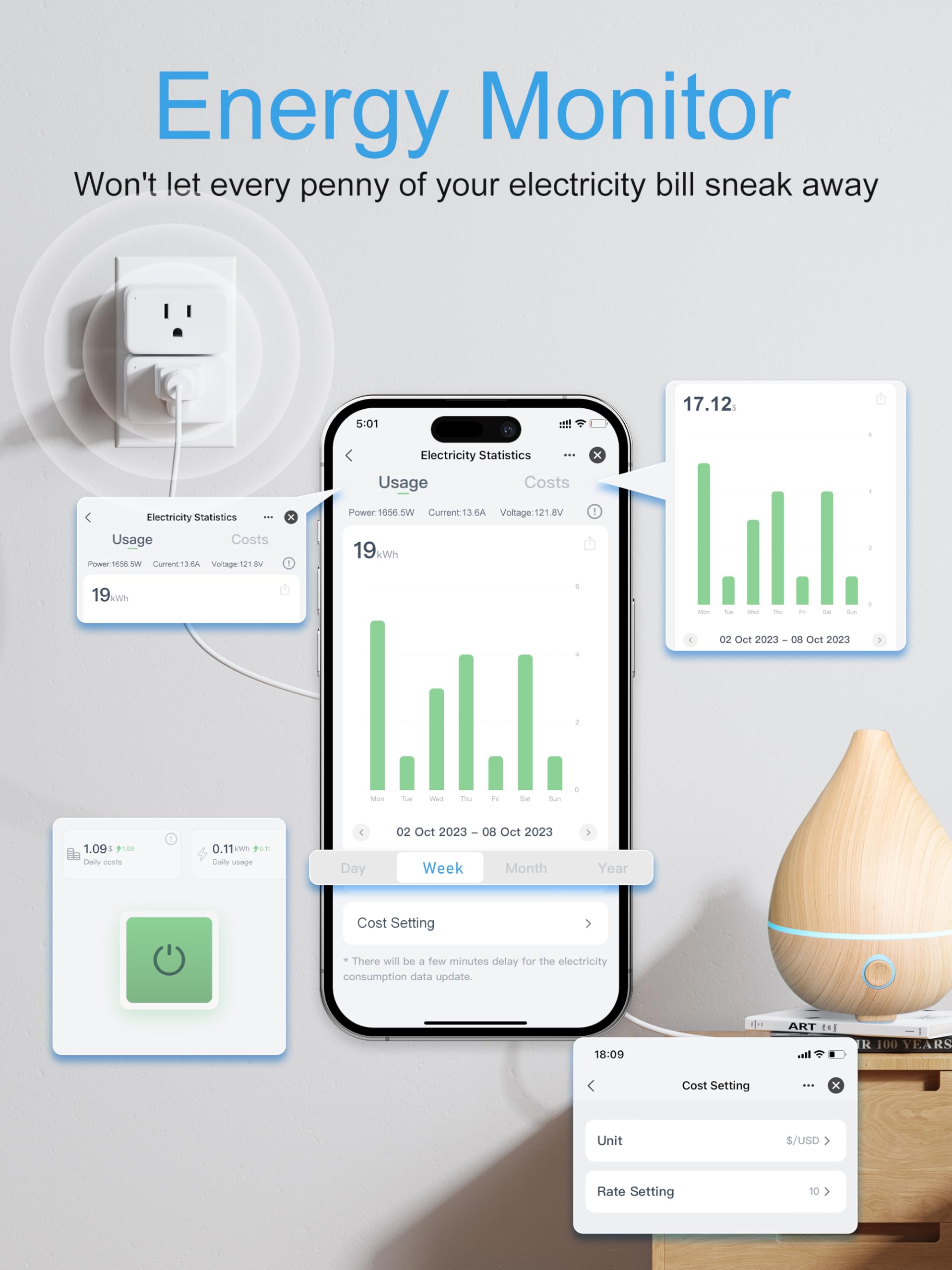 EIGHTREE Mini Smart Plug supports Alexa voice control