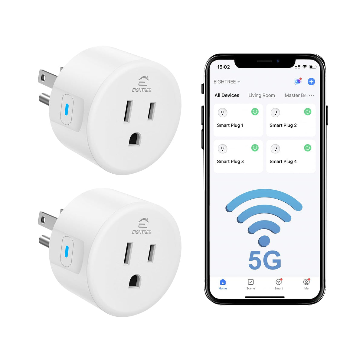 Eightree Smart Plug demonstrates 5GHz and 2.4GHz compatibility for stable network access.