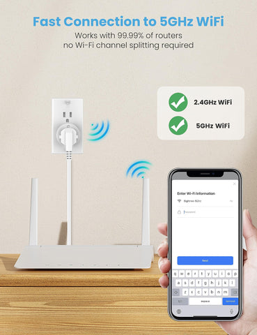 Eightree Smart Plug compact design helps save outlet space.