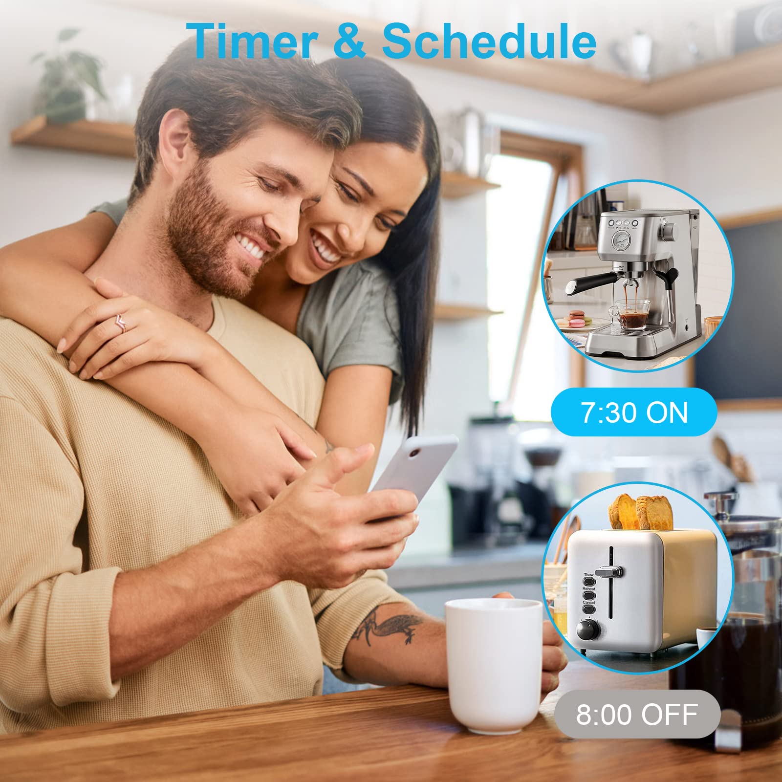 EIGHTREE smart plug in timer mode illustrating scheduled automation
